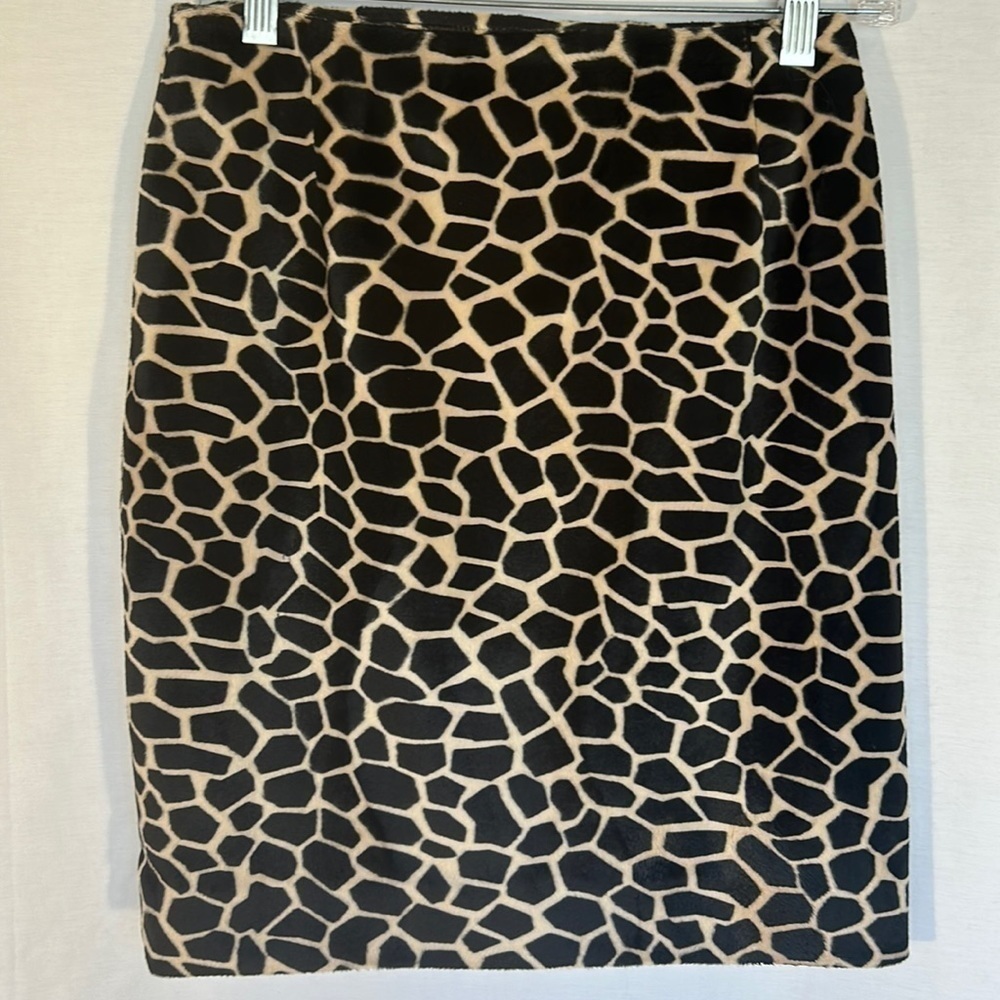 𝅺giraffe Print Velvet Skirt Elliott Lauren